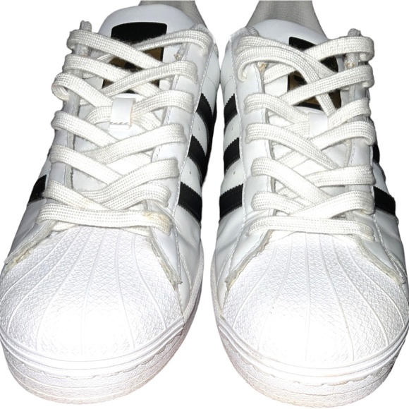 SOLD! Mens Adidas Superstar Leather Athletic Sneaker White Sz 11.5 (124164879) - Picture 4 of 10